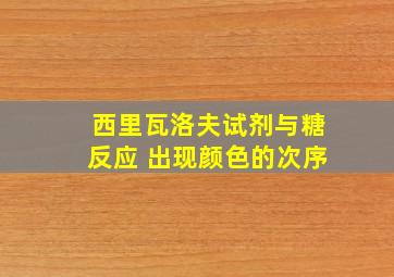 西里瓦洛夫试剂与糖反应 出现颜色的次序